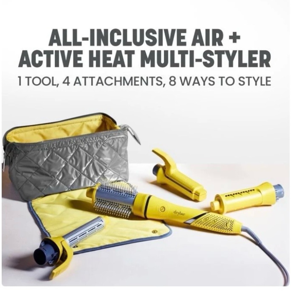 Drybar Yellow All-Inclusive Air + Active Heat Multi-Styler with Attachments